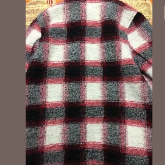 Forever 21 Wool Plaid Jacket Coat Sz Medium - Picture 8 of 8